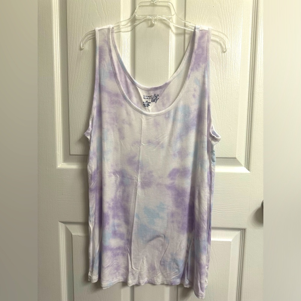2X, plus size 20W/22W, pastel tie-dye tank.  Super soft!